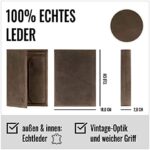 KORUTA Herren Leder Geldbörse mit RFID Schutz, 13 Fächer, Münzfach, Echtleder – Bild 3