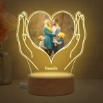 Bemaystar Foto Nachtlampe Personalisiert Herz Fotorahmen Geschenke für Mama und Kinder Fotogeschenke Familiengeschenke Pärchen Geschenke Geburtstag Muttertag Weihnachten Valentinstag – Bild 5