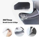 Umi Silikon Toilettenbürste wc bürste mit Halter und Sockel für Anti Tropf mit rutschfestem Griff weiche Bürsten Borsten schnell trocknend für Tiefe Toilettenspalt Reinigung (1weiss) – Bild 2