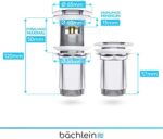 Bächlein Universal Ablaufgarnitur für Waschbecken - Chrom Pop Up Ventil – inkl 3 Dichtungen für Waschbecken aller Art, Ablaufventil Abflussgarnitur – Bild 5