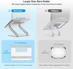 BoYata Laptopständer, Multi-Angle Laptop Ständer mit Heat-Vent, Verstellbarer Notebook Ständer Kompatibel für Laptops einschliesslich MacBook Pro/Air, Lenovo, Samsung – Bild 2