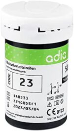 adia Blutzuckerteststreifen, Vorteilspackung zur Blutzucker-Kontrolle bei Diabetes (Zucker-Krankheit), für das adia-Blutzuckermessgerät (hier nicht enthalten) – Bild 6