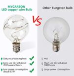 MYCARBON LED Lichterkette aussen, Birnen wasserdicht Lichterkette Outdoor/Indoor Lichterkette Glühbirnen mit stecker Deko für Garten Zimmer Bar Balkon Party – Bild 3