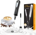 CAVN Elektrischer Milchaufschäumer mit Doppeltem Quirl, USB Aufladbar, 2 in 1 Handheld Batteriebetriebene Milchaufschäumer Handmixer Milk Frother Milchschaum Eiermixer für Kaffee,Latte
