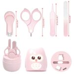 HyAdierTech Babypflege Set mit Baby Nagelschere, für Fingernägel und Fussnägel mit Nagelknipser, Nagelschere, Nagelfeile und Pinzette für Kinder und Neugeborene in süsser Eule Geschenk-Verpackung – Bild 2