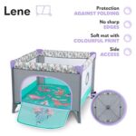 LIONELO LENE Baby Laufstall, Kinderbett, Reisebett ab Geburt bis 15 kg, Seiteneingang, Sicherungssystem LockGuard, Blockade der Räder, Tragetasche, zusammenklappbar – Bild 4