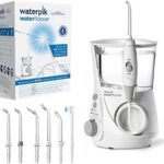 Waterpik Ultra Professional Waterflosser feststehende Munddusche mit 7 Aufsätzen, Druckbereich von 0,7-7 Bar regulierbar über 10 Druckeinstellungen, integrierter Timer