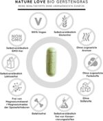 NATURE LOVE® Bio Gerstengras - Hochdosiert mit 1500mg je Tagesdosis - 180 Kapseln - Laborgeprüft und zertifiziert Bio, in Deutschland produziert – Bild 3