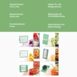 Genius Nicer Dicer Chef (15 Teile), Obstschneider, Gemüseschneider, Zwiebelschneider, Zerkleinerer, Gemüsehobel, Mandoline, Grün – Bild 6