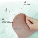 Teppich Wölkchen Lammfell Schaffell Imitat Fellteppich | Wohnzimmer Schlafzimmer Deko | Kunstfell als waschbarer Bettvorleger, Dekofell für Stuhl, Sofa, Bett – Bild 6