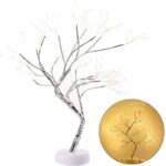 LED Bonsai Baum Lichter, Zhangpu 108 LED Lichterbaum Tisch Bonsai Baum Blüten Licht, Kleine Baumbeleuchtung Nachtlicht Innen Dekoration Touch Schalter Einstellbare Zweige USB/Batteriebetrieben – Bild 4