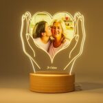 Bemaystar Foto Nachtlampe Personalisiert Herz Fotorahmen Geschenke für Mama und Kinder Fotogeschenke Familiengeschenke Pärchen Geschenke Geburtstag Muttertag Weihnachten Valentinstag – Bild 6