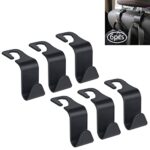 URAQT Kopfstützen Auto Haken, 6 Stück Autositz Rücksitz Organizer Kunststoff Haken KFZ Auto zubehör Innenraum für Kopfstütze Kleiderbügel Handtaschenhalter Taschenhaken