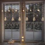 ECD Germany LED Schneeflocken Lichtervorhang 100 cm 40 LEDs & Sterne+Tannenbäume, Fenster Lichtervorhang 220cm mit 138 LEDs WarmweissWeihnachtsdeko Fensterdeko für Innen/Aussen, Weihnachten Lichterkette Weihnachtsbeleuchtung – Bild 7