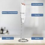 SimpleTaste Milchaufschäumer Elektrisch, Handheld Milchaufschäumer mit 2 Batterie und Edelstahl Standfuss, Manuelle Milchschäumer mit Elektrischer Starker Motor, Milk Frother – Bild 6