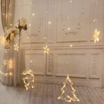 138 LED Lichtervorhang, LED Lichterkette mit Sterne & Weihnachtsmuster, Weihnachtsbeleuchtung Innen Außen Wasserdicht Dekoration für Weihnachtsdeko – Bild 4
