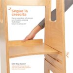 Ully One by moblì®,Der schmutzabweisende und waschbare Lernturm,Made in Italy nach Montessori-Prinzipien,Entworfen von erfahrenen Pädagogen,Lernturm mit verstellbaren Regalen – Bild 3