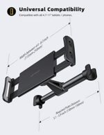 Lamicall Tablet Halterung Auto, Universal Tablet Halterung - KFZ-Kopfstützen Halterung Halter für 2022 iPad Air Mini 2 3 4, Pro 9.7, 10.2, 10.5, 11, Samsung Tab, Smartphone und Tablet mit 4,7-11 Zoll – Bild 4