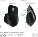 Logitech MX Master 3S for Mac - Wireless Bluetooth Mouse with Ultra Fast Scrolling, Ergo, 8K DPI, Glass Tracking, Quiet Clicks, USB-C, Apple, iPad – Bild 6