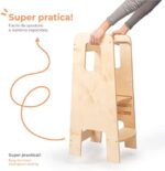 Ully One by moblì®,Der schmutzabweisende und waschbare Lernturm,Made in Italy nach Montessori-Prinzipien,Entworfen von erfahrenen Pädagogen,Lernturm mit verstellbaren Regalen – Bild 5