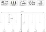 ECD Germany LED Schneeflocken Lichtervorhang 100 cm 40 LEDs & Sterne+Tannenbäume, Fenster Lichtervorhang 220cm mit 138 LEDs WarmweissWeihnachtsdeko Fensterdeko für Innen/Aussen, Weihnachten Lichterkette Weihnachtsbeleuchtung – Bild 6