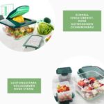 Genius Nicer Dicer Chef (15 Teile), Obstschneider, Gemüseschneider, Zwiebelschneider, Zerkleinerer, Gemüsehobel, Mandoline, Grün – Bild 4