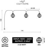 CozyHome Marokkanische LED Lichterkette – 20 Warmweisse Kugeln, Strom & Batterie – Bild 4