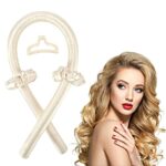 Lockenwickler Locken Ohne Hitze, Rutschfest Heatless Curls Band mit Haarnadel, New Seidenhaar Lockenwickler, DIY Haare Locken Ohne Hitze Frisurenset,für langes mittleres Haar(Beige)