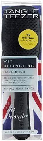 Tangle Teezer Wet Detangler Midnight Black, Eine Haarbürste für nasses Haar mit flachem Griff für idealen Halt , Tangle Teezer cepillo Wet Detangler – Bild 3