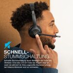 JLab Go Work Wireless Headset mit Mikrofon: 45+ Std. Wiedergabezeit, Kopfhörer mit Multipoint Verbindung, kabellos oder mit Kabel zu PC und Handy, Bluetooth Headset mit Mikrofon für Laptop Büro – Bild 5