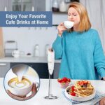 SimpleTaste Milchaufschäumer Elektrisch, Handheld Milchaufschäumer mit 2 Batterie und Edelstahl Standfuss, Manuelle Milchschäumer mit Elektrischer Starker Motor, Milk Frother – Bild 3
