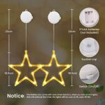 Qedertek LED Weihnachtsbeleuchtung, 10 LED Lichtervorhang Warmweiss Batteriebetriebene mit Saugnäpfe, Timer, Fenster Lichterkette Innen für Weihnachten Deko, Party, Hochzeit – Bild 3
