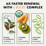 Bio Vitamin C Serum für das Gesicht MIT HYALURONSÄURE +RETINOL +FERULATSÄURE +JOJOBA ÖL +VIT E, Anti Aging Aufhellendes Gesichtsserum für reinen Hautglanz, Reduziert Falten & dunkle Flecken (Vegan) – Bild 4