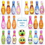 Dreamon Kegelspiel für Kinder Outdoor Garten Spielzeug Dosenwerfen Kinder Bowling Ball Set mit 10 Kegel und 2 Bälle Geschenke Montessori Spiele ab 3 Jahren Junge Mädchen – Bild 6