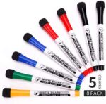 8 Whiteboard Stifte Whiteboard Marker, 2 in 1 Schwamm Magnetisch Whiteboard Stift, trocken und rückstandsfrei abwischbar von Whiteboards, Optimal für den Einsatz Zuhause Schule Büro – Bild 2
