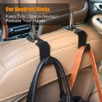 URAQT Kopfstützen Auto Haken, 6 Stück Autositz Rücksitz Organizer Kunststoff Haken KFZ Auto zubehör Innenraum für Kopfstütze Kleiderbügel Handtaschenhalter Taschenhaken – Bild 7