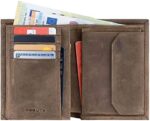 KORUTA Herren Leder Geldbörse mit RFID Schutz, 13 Fächer, Münzfach, Echtleder – Bild 8