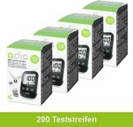 adia Blutzuckerteststreifen, Vorteilspackung zur Blutzucker-Kontrolle bei Diabetes (Zucker-Krankheit), für das adia-Blutzuckermessgerät (hier nicht enthalten) – Bild 2
