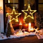 Qedertek LED Weihnachtsbeleuchtung, 10 LED Lichtervorhang Warmweiss Batteriebetriebene mit Saugnäpfe, Timer, Fenster Lichterkette Innen für Weihnachten Deko, Party, Hochzeit – Bild 5