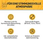 LED Kugel 3er Set Glaskugel warmweiss mit Batterie, Timer, Kratzschutz, Wunderschöne LED Deko Kugeln innen, Leuchtdeko Glaskugeln, Fensterbank Deko Wohnung modern, Fensterbank Lampe, Flur Dekoration – Bild 3