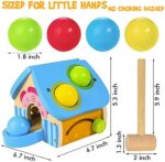 HELLOWOOD Holz Hammerspielzeug für Kinder ab 1 2 3 4 Jahre, 4in1 Montessori Pädagogisches Spielzeug Klopfspiel Klopfbank mit Bälle für Baby Jungen Mädchen, Objekt Permanenz Box – Bild 3