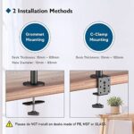 BONTEC Monitor Halterung 2 Monitore für 13-27 Zoll Flach & Curved Bildschirm, Monitor Tischhalterung Höhenverstellbar Neigbar Schwenkbar Drehungbar, 10 kg pro Arm, VESA 75x75, 100x100 – Bild 5