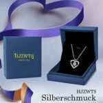 HJZWTS Herzkette Silber 925 Damen 2.4×2.8CM Halskette Damen 45+5 Mit Anhänger Schmuck Herzkette Geschenk Für Frauen Mama Oma Freundin Zum Geburtstag Muttertag Valentinstag Weihnachten brautpaar – Bild 6