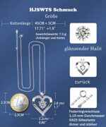 HJZWTS Herzkette Silber 925 Damen 2.4×2.8CM Halskette Damen 45+5 Mit Anhänger Schmuck Herzkette Geschenk Für Frauen Mama Oma Freundin Zum Geburtstag Muttertag Valentinstag Weihnachten brautpaar – Bild 3