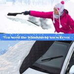 Tevlaphee Autoscheibenabdeckung – Frontscheibe Schutz gegen Schnee, Eis, Frost & Sonne mit Magnet – Bild 4