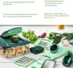 Genius Nicer Dicer Chef (15 Teile), Obstschneider, Gemüseschneider, Zwiebelschneider, Zerkleinerer, Gemüsehobel, Mandoline, Grün – Bild 3