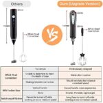 CAVN Elektrischer Milchaufschäumer mit Doppeltem Quirl, USB Aufladbar, 2 in 1 Handheld Batteriebetriebene Milchaufschäumer Handmixer Milk Frother Milchschaum Eiermixer für Kaffee,Latte – Bild 5