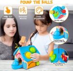 HELLOWOOD Holz Hammerspielzeug für Kinder ab 1 2 3 4 Jahre, 4in1 Montessori Pädagogisches Spielzeug Klopfspiel Klopfbank mit Bälle für Baby Jungen Mädchen, Objekt Permanenz Box – Bild 4