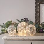 Lights4fun 3er Set LED Glaskugeln warmweiss batteriebetrieben Wohnzimmer Deko Glasball LED Kugel – Bild 3