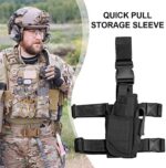 Goldmiky Beinholster Pistolenholster, Einstellbare Tactical Airsoft Pistol Drop Bein Holster Tasche, Oberschenkel Tiefziehholster taktisch für rechtes Bein zum Jagdschiessen Camping – Bild 7